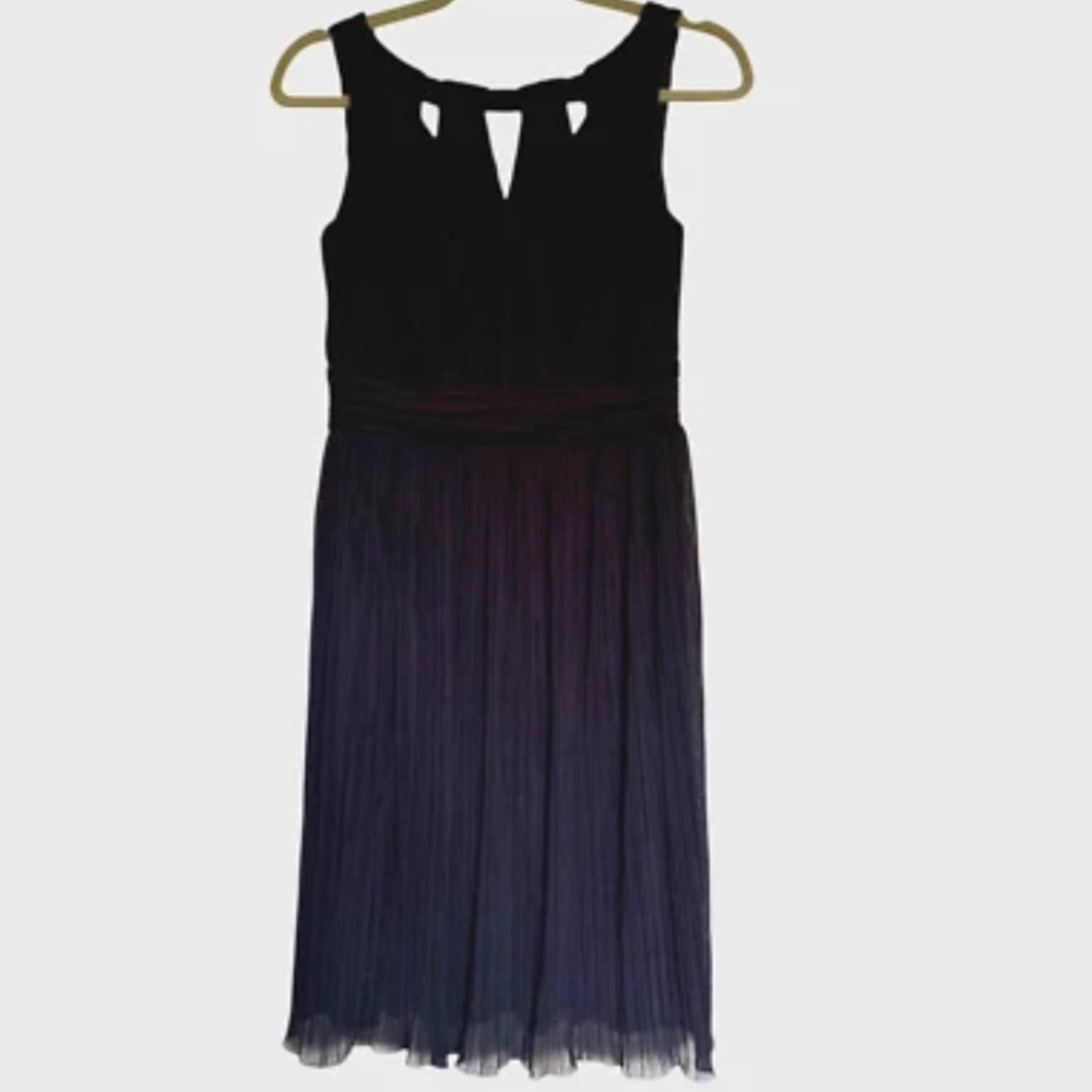 Evan‎ Picone Black Micro Pleats LBD Dress Size 6P Cocktail Dress